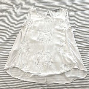 White Tank Top with Detailing